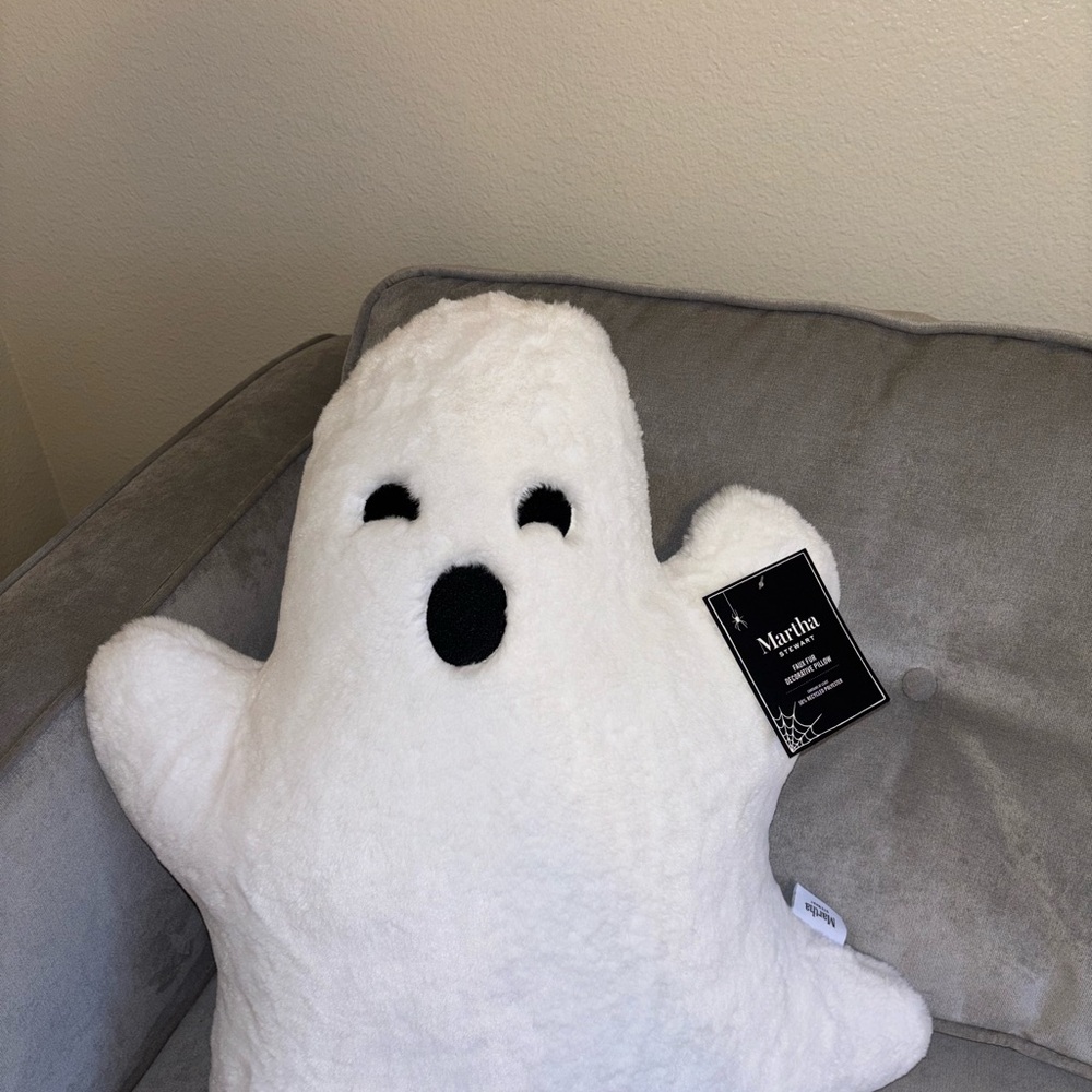 Martha Stewart Halloween Ghost Pillow - White and Black